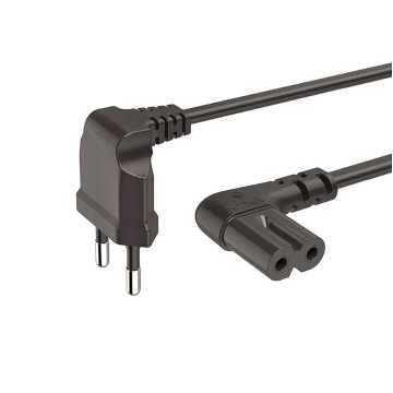 Cablu alimentare Cas/TV 250V 2,5A 90° 1,5m HQ VDE - Img 1