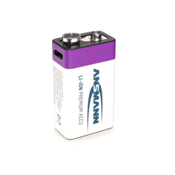 Acumulator Lithiu-Ion 9V 400mA USB tip C - Ansmann