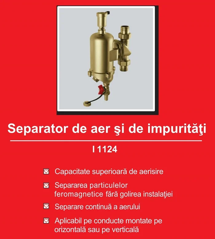 Separatorul de aer și impurități cu magnet