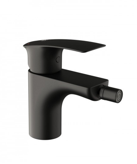 Baterie bideu monocomanda cu racorduri flexibile (e50b) Herz, gama Elite Black, cod UH00588B