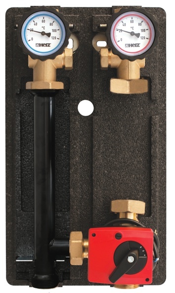 Grup de pompare Herz PUMPFIX MIX, 3 pct, fara pompa - DN25-Kvs=10, cod 1 4510 74