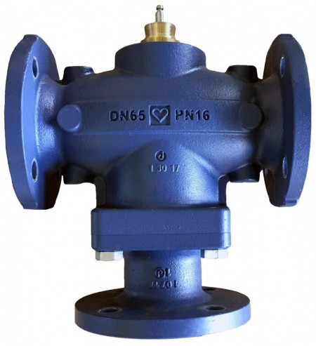 Vana cu 3 cai Herz cu flanse PN16, DN 15, Kvs 1, pentru actionare electrica, cod F 4037 01