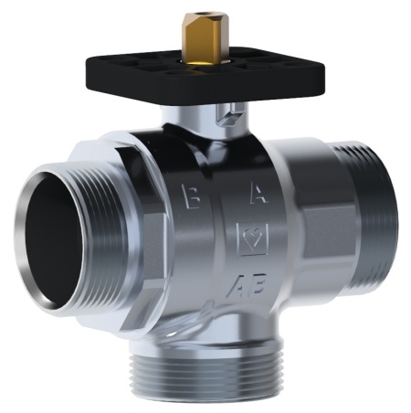 Vana sfera deviatie cu 3 cai Herz, filete exterioare, etansare plana, DN25 (FE-1''), cod 1 2412 13