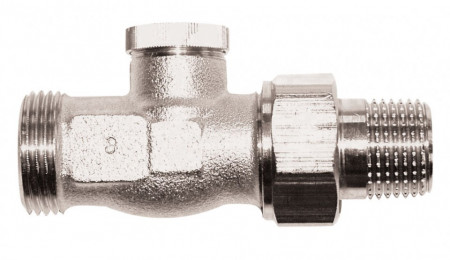 Robinet retur Herz, model drept, 1/2'', RL-1, cu filet exterior si conector de 15 (Cu) sau 16 (PeX), cod 1373311C