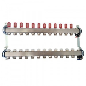 Distribuitor inox pardoseala calda Herz, 6 l/min, DN25, 16xG3/4, cod 1 5463 16