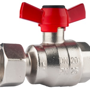 Robinet sfera Herz cu piulita olandeza, model drept, DN20 (R3/4-G3/4), PN25, cod 1 2221 02