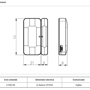 Senzor ZigBee pentru usa/fereastra deschisa, HERZ Thermiq Window Guard, cod 3F82068 - Img 2