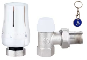 Set termostatic Double Lin, model coltar, alcatuit din robinet DN15 (1/2'') si cap termostatic M30x1.5, cod LL3060