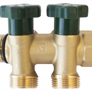 Distribuitor alama Herz pentru instalații sanitare, cu inchidere DN20-2xG3/4'', cod 2 8530 02