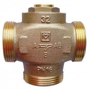 Robinet termostatic 3 cai incalzire Herz Teplomix (11/2 FE plan) by-pass curgere debit minim, deschidere 61˚C DN32, cod 1 7766 04