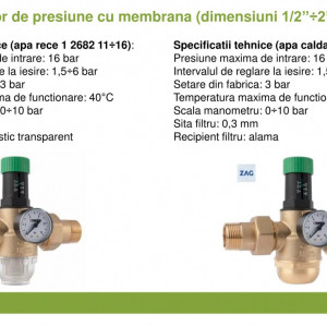 Reductor de presiune cu diafragma