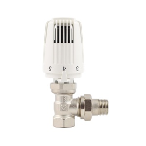 Set termostatic Herz Clasic, model coltar, 3/8'', alcatuit din robinet cu ventil termostatic coltar, TS-90-M28x1,5-3/8 si cap termostatic Clasic M28x1,5, cod 1 7724 62 - Img 1