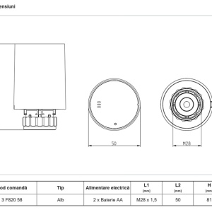 Cap termostatic electronic HERZ Thermiq HeatCap White, cod 3F82058 - Img 3