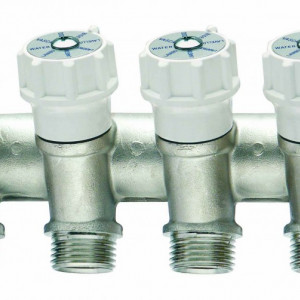 Distribuitor cu robineti de siguranta, cu filet exterior , cu 4 cai,bara de1"