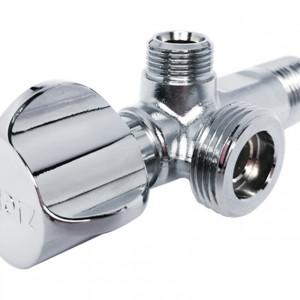Robinet dublu colțar pentru apă potabilă fara filtru Herz, G1/2 - G3/8 X G3/4, PN16, cod UH13111