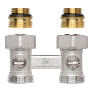 Piesa de legătură Herz 3000 pentru sisteme cu două țevi G1/2“xG ¾“, model drept, Rp1/2, 50 mm, bitubular, cod 1 3766 32