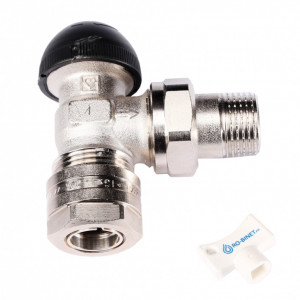 Robinet termostatic Herz TS-90-H, model coltar, M30 x 1,5 - 1/2'', FE, cod 1 7734 26 si conector de 15(Cu) sau 16 (PeX)