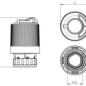 Termomotor HERZ Thermiq Actuator M30, ON/OFF, 230V, NC, 100 N, cursa 4,5 mm, cod 3 F820 52 - Img 2