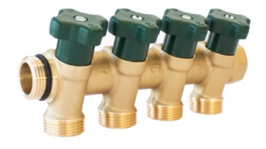 Distribuitor alama Herz pentru instalatii sanitare, cu inchidere- DN25-4xG3/4'', cod 2 8530 14