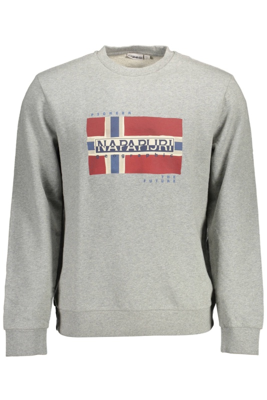 Napapijri Bluza BILO C barbati, cu imprimeu, Regular fit, Gri