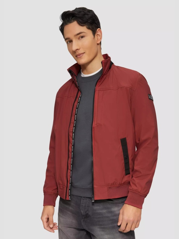s.Oliver Jacheta barbati tip aviator cu bata elastica, Rosu inchis
