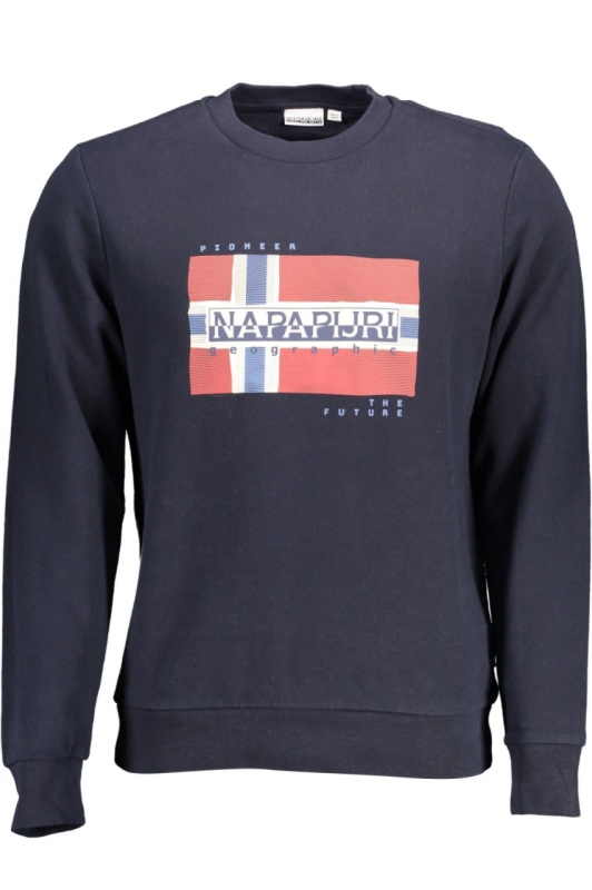 Napapijri Bluza BILO C barbati, cu imprimeu, Regular fit, Bleumarin