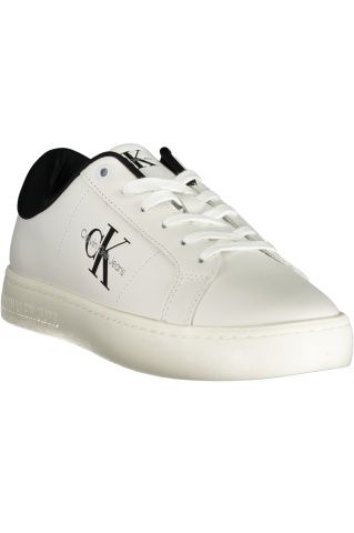 Calvin Klein Jeans Sneakers barbati Classic Cupsole Low Ml Lth, Alb si detalii negre - Img 2