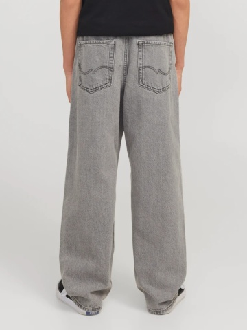 Jack & Jones Blugi baieti, ALEX, cu talie inalta si croiala Baggy Fit, Gri inchis - Img 2