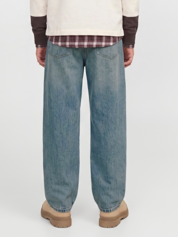 Jack & Jones Blugi baieti, ALEX cu talie inalta si croiala Baggy Fit, Albastru - Img 2