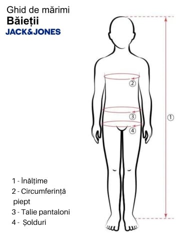 Jack & Jones Blugi baieti, JJIDAVE JJJAX, cu talie inalta si croiala Baggy fit, Albastru inchis - Img 3