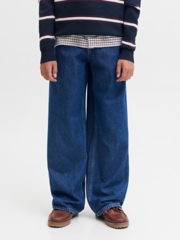 Jack & Jones Blugi baieti, JJIDAVE JJJAX, cu talie inalta si croiala Baggy fit, Albastru inchis