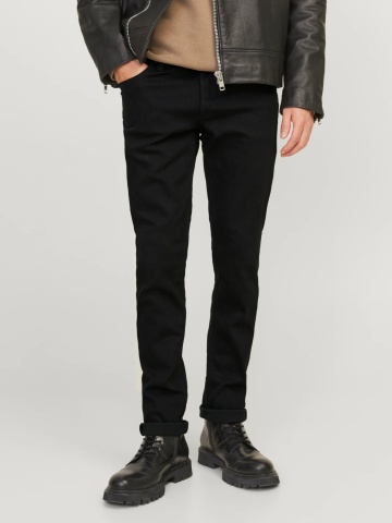 Jack & Jones Blugi barbati GLENN, talie joasa, croiala Slim fit, Negru