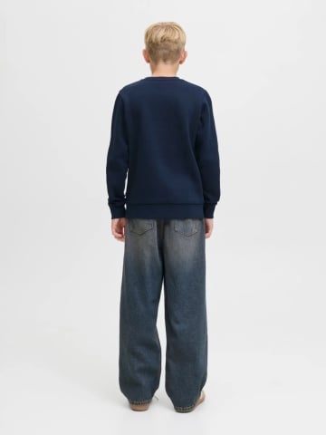 Jack & Jones Bluza baieti, Regular fit, cu imprimeu text si decolteu la baza gatului, Bleumarin inchis - Img 7