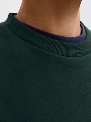 Jack & Jones Bluza barbati, simpla cu decolteu la baza gatului, JJEBRADLEY, Verde inchis - Img 3