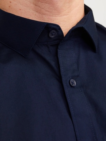 Jack & Jones Camasa barbati, Blacardiff cu croiala Slim fit, Bleumarin inchis - Img 4