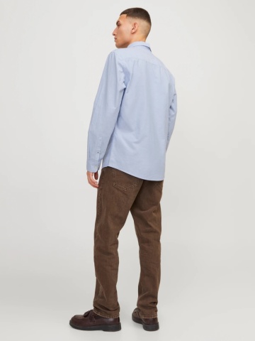 Jack & Jones Camasa barbati, Casual cu croiala Slim Fit, din bumbac, Albastru deschis - Img 2