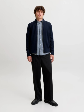 Jack & Jones Camasa barbati, din bumbac, Regular Fit, JJEFIELD, Gri inchis - Img 6