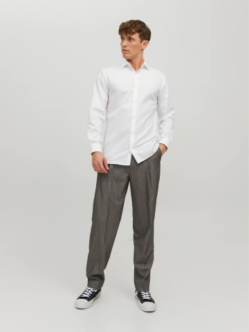 Jack & Jones Camasa barbati non-iron, din bumbac organic, Slim Fit, JPRBLAPARKER, Alb - Img 6