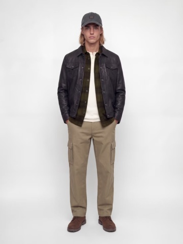 Jack & Jones Camasa in carouri, barbati, Relaxed fit, JJESOHO, Verde inchis - Img 5