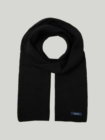 Jack & Jones Fular barbati, cu textura striata, Negru