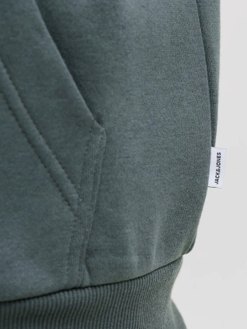 Jack & Jones Hanorac barbati, cu fermoar si gluga, Regular fit, JJEBRADLEY, Gri albastrui - Img 4
