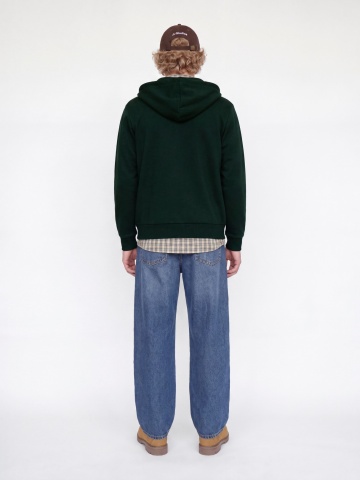 Jack & Jones Hanorac barbati, cu fermoar si gluga, Regular fit, JJEBRADLEY, Verde inchis - Img 2