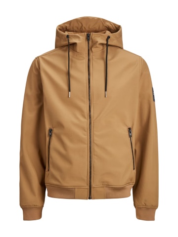 Jack & Jones Jacheta softshell, barbati, cu gluga, Regular fit, JJEBASIC, Maro - Img 8