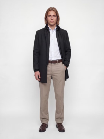 Jack & Jones Palton barbati din amestec de lana, cu dubla inchidere, Negru - Img 4