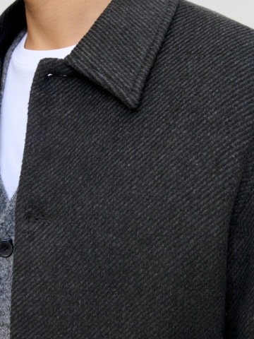 Jack & Jones Palton scurt barbati, JPRBLACOBBS, cu guler inalt si 2 buzunare oblice, Gri inchis - Img 4