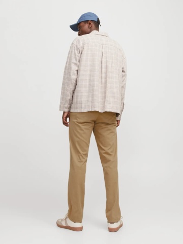 Jack & Jones, Pantaloni chino barbati, cu talie medie, Relaxed Fit, JPSTKANE BARRET, Maro - Img 6