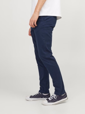 Jack & Jones, Pantaloni chino, barbati, Jpstmarco Bowie, Slim fit, Bleumarin inchis - Img 3