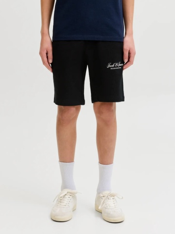 Jack & Jones Pantaloni scurti baieti, cu talie medie, Regular fit, Negru