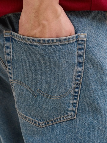 Jack & Jones Pantaloni scurti de blug barbati, cu talie inalta, croiala Regular fit, Albastru - Img 3