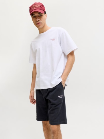 Jack & Jones Pantaloni scurti de trening barbati, talie medie, Regular fit, Negru - Img 3